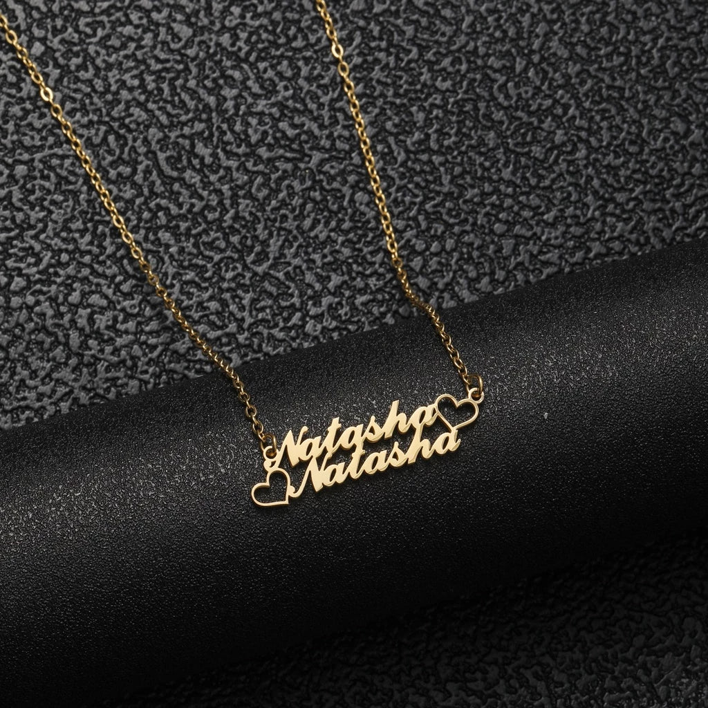 Personalized Cursive Heart Necklace