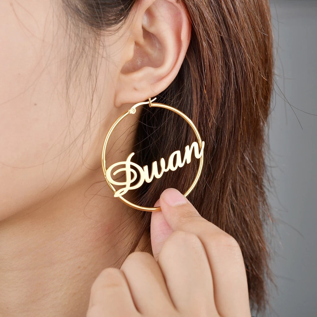 Name Hoop Earring