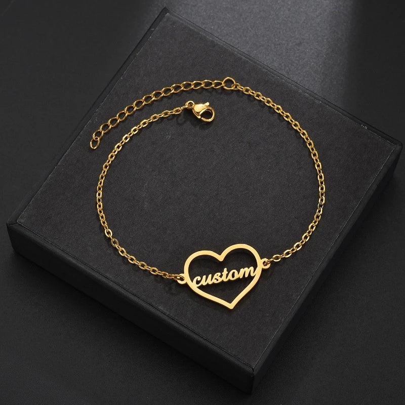 Heart-shaped  Single Personalized Bracelet