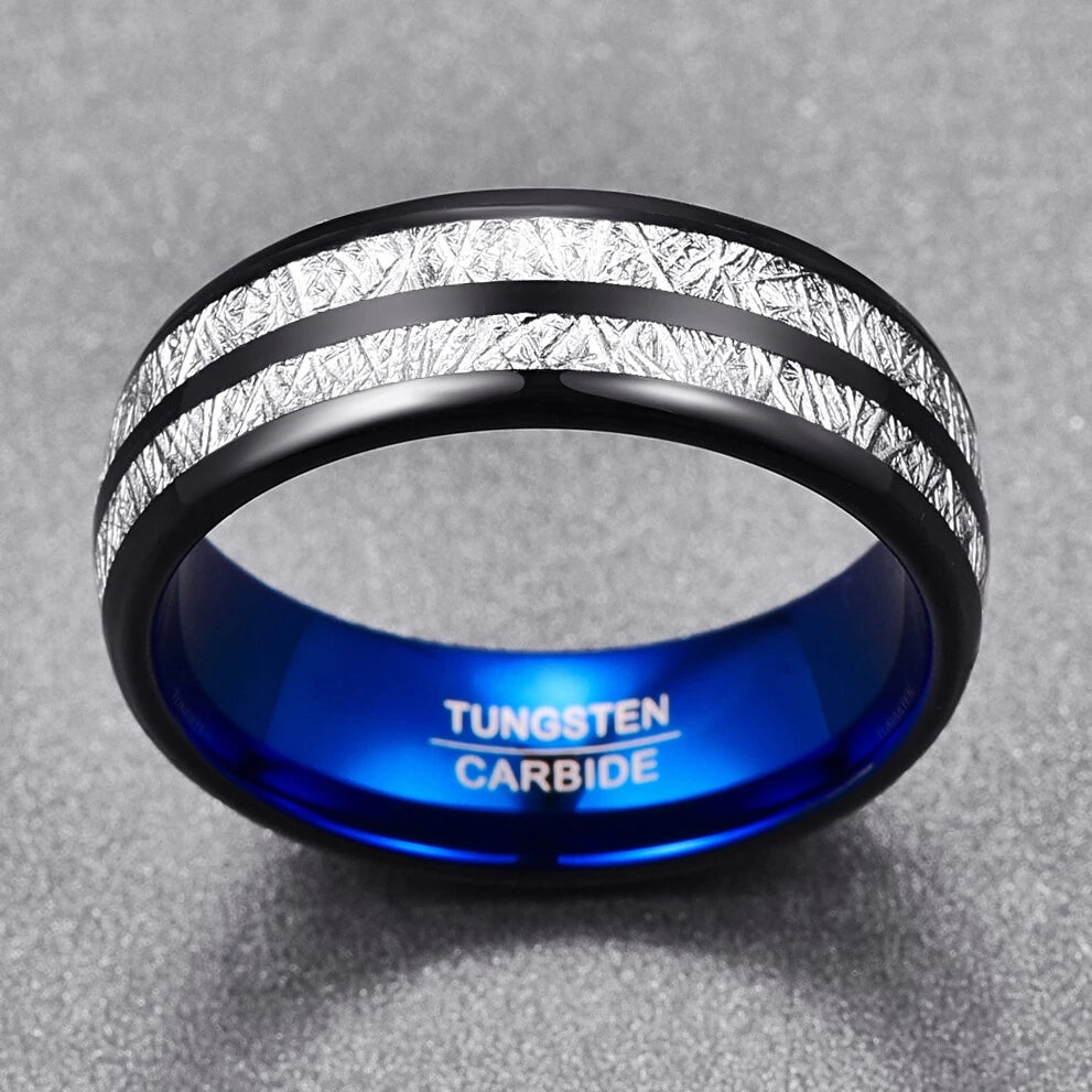 Men's Imitated Meteorite Tungsten Carbide Ring