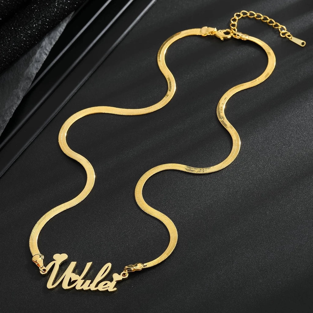 Elegant Snake Chain Personalized Name Necklace