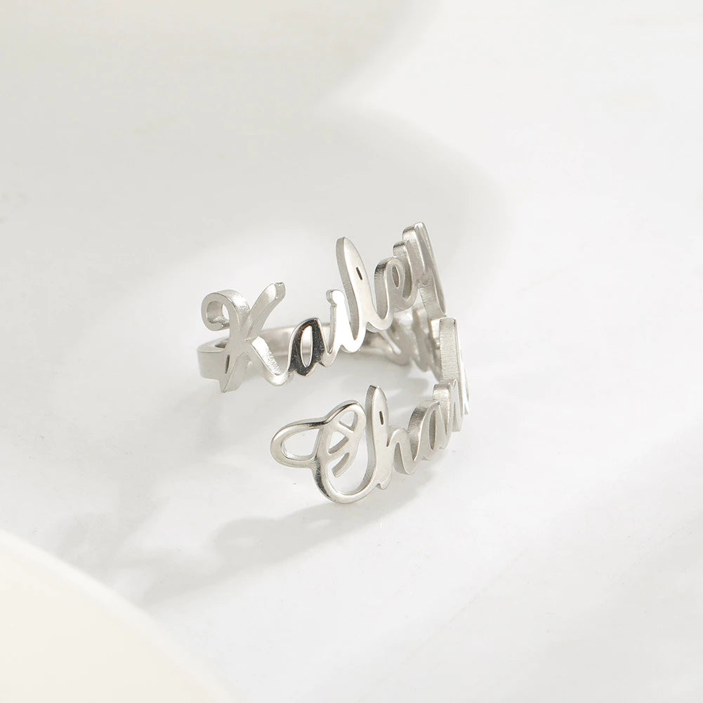 Personalized Heart Name Ring