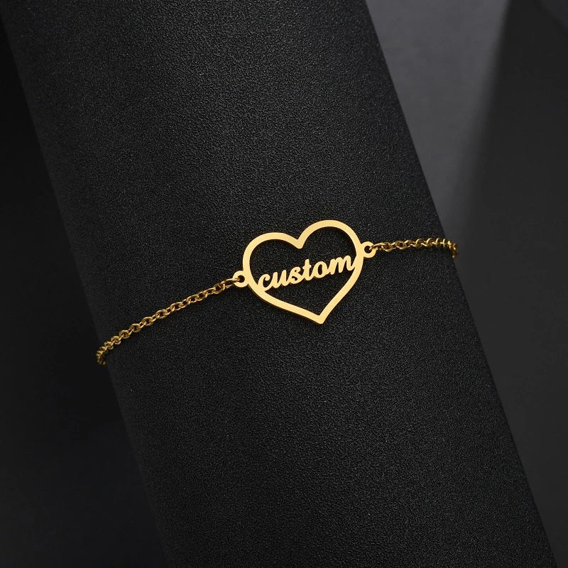 Heart-shaped  Single Personalized Bracelet