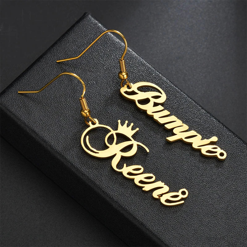 Gold Initials Custom Earrings