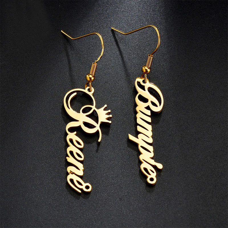 Gold Initials Custom Earrings