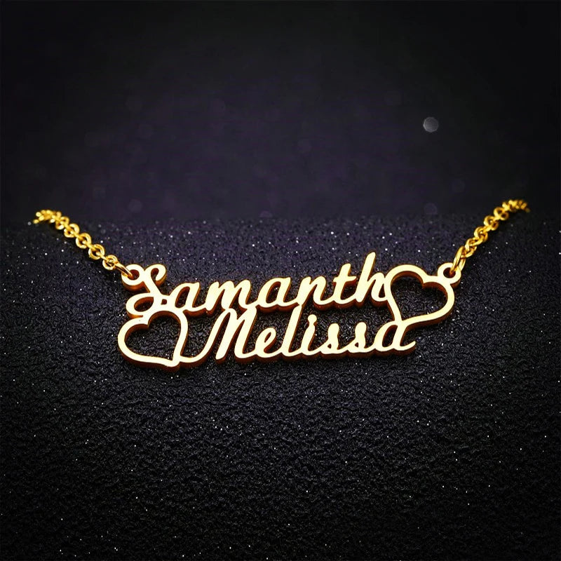 Personalized Cursive Heart Necklace