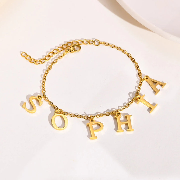 Personalized Initial Pendant Bracelet