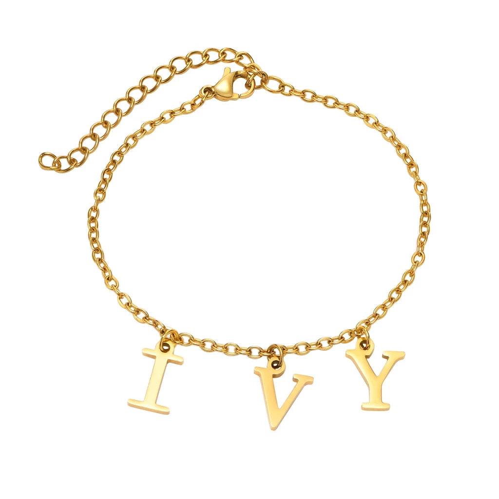 Personalized Initial Pendant Bracelet