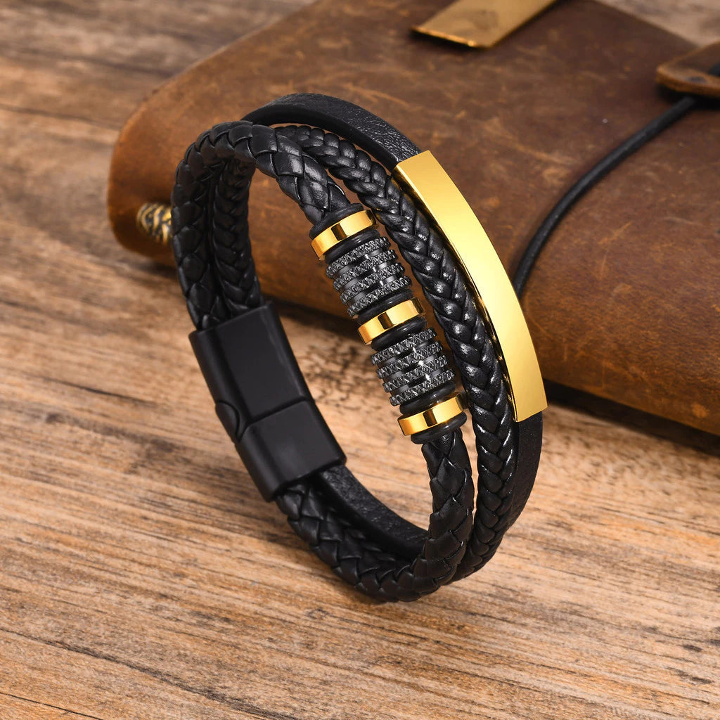 Personalized Leather Bracelet for Men