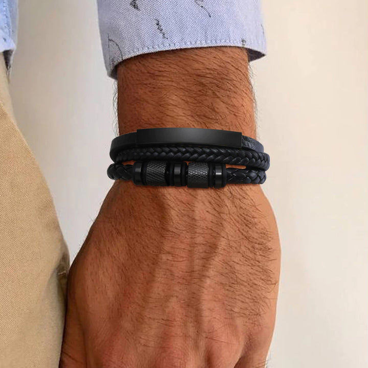 Personalized Leather Bracelet for Men