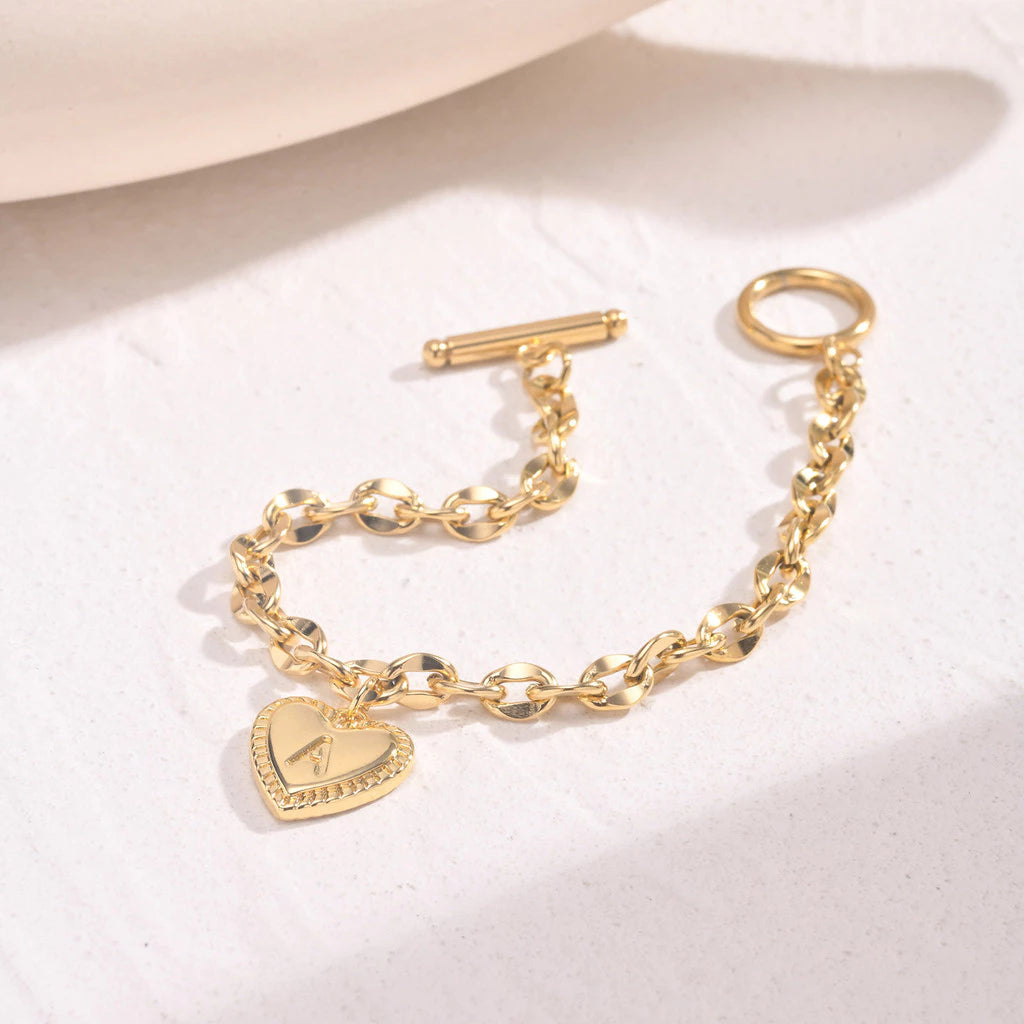 Letter Heart Charms Bracelet