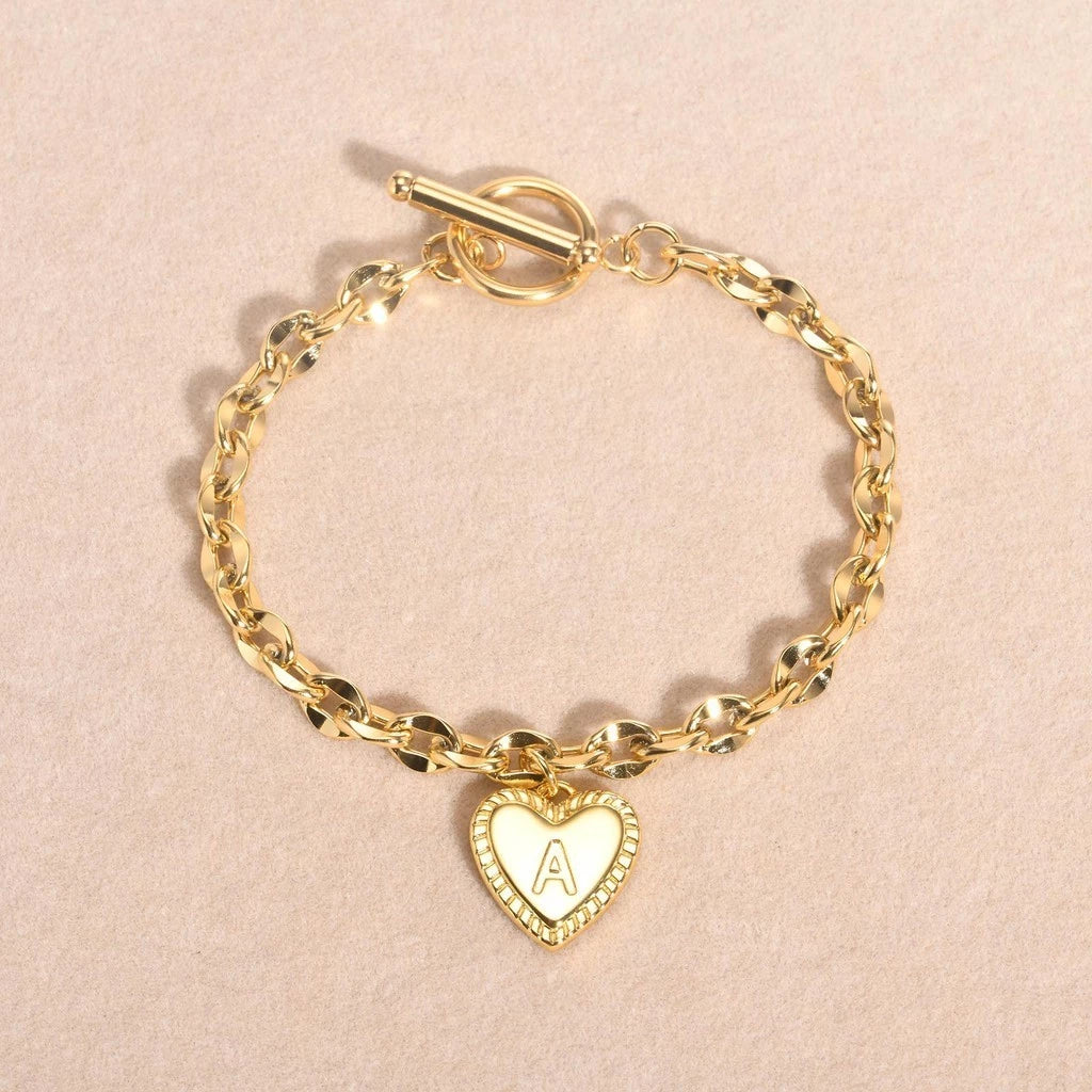 Letter Heart Charms Bracelet