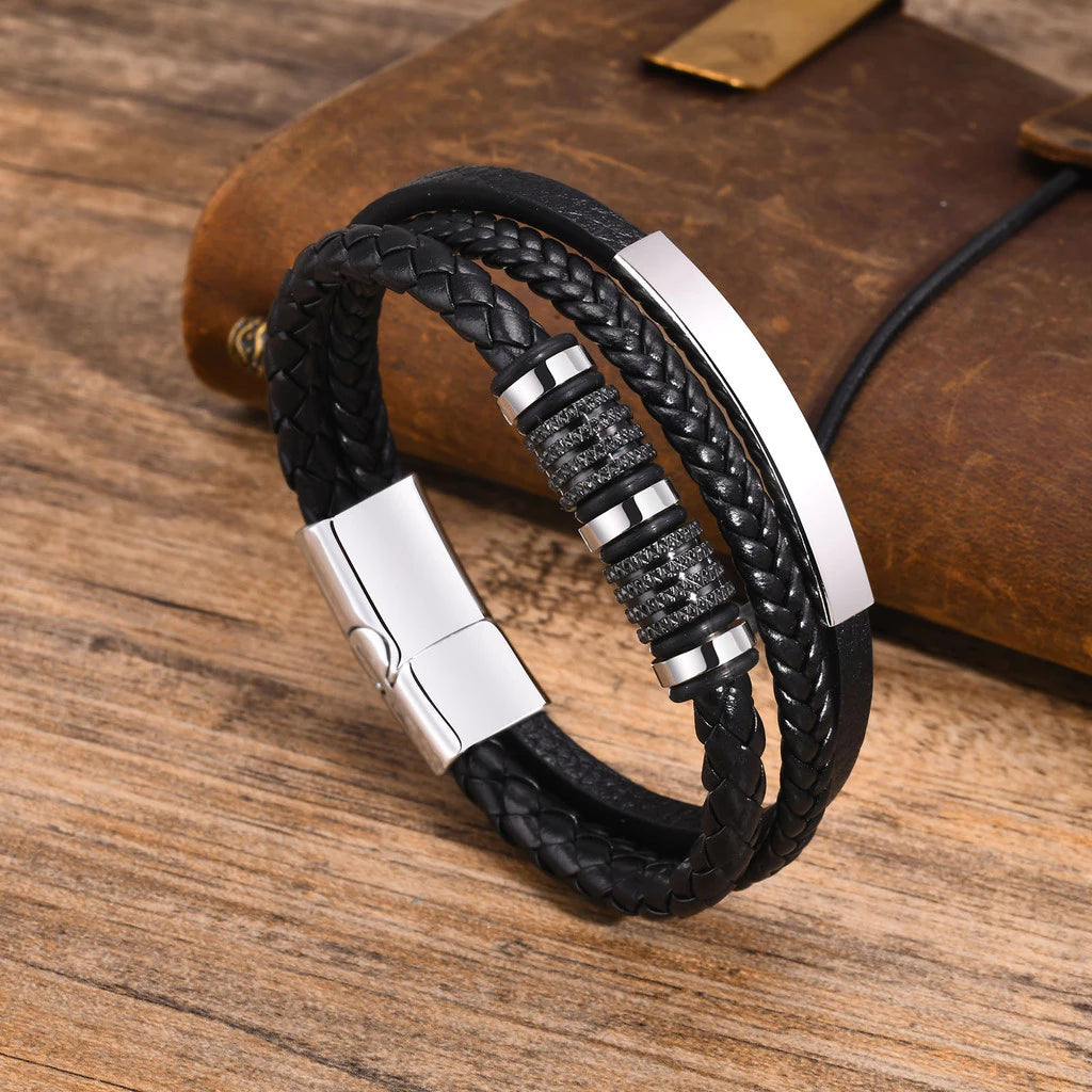 Personalized Leather Bracelet for Men